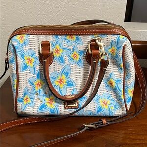 Floral Print Leather Handbag